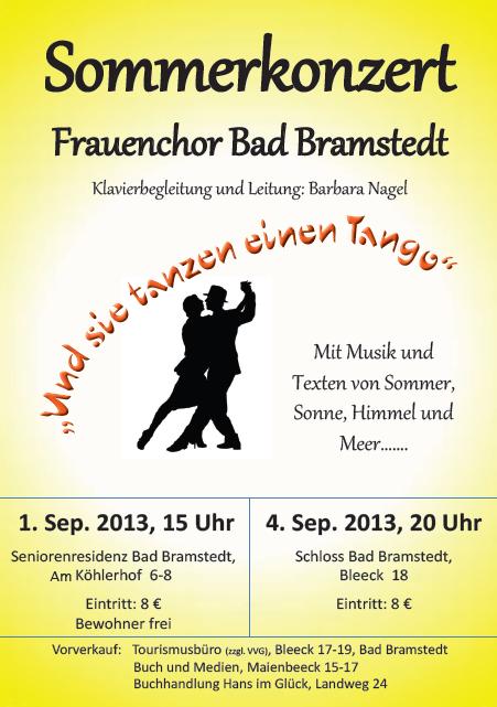 Frauenchor Sommerkonzert 2013 Plakat