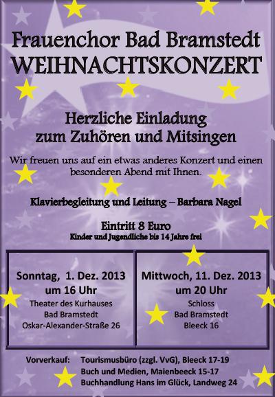 Weihnachtskonzert, Frauenchor Bad Bramstedt, Plakat 2013