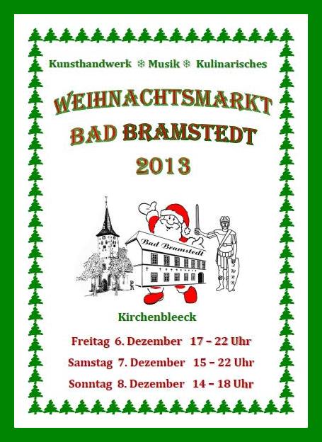 Weihnachtsmarkt 2013 auf dem Kirchenbleeck, Flyer