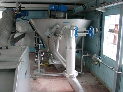 Sandwäscher in der Einlaufanlage
